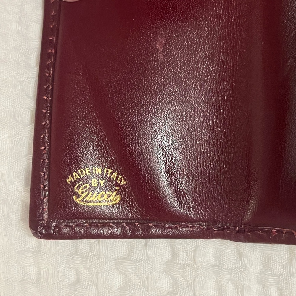Vintage GUCCI Maroon/Burgundy Kisslock Wallet Coin Purse - Picture 3 of 7